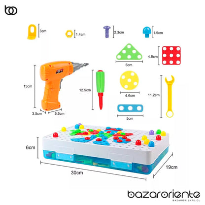 Maleta Interactiva de Herramientas para Niños – Creatividad y Diversión con 193 Piezas - juguete - chile - bazar oriente