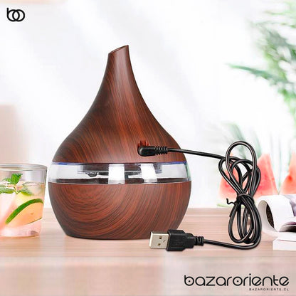 Humidificador Eléctrico en Forma de Gota y Textura de Madera - decoracion - chile - bazar oriente